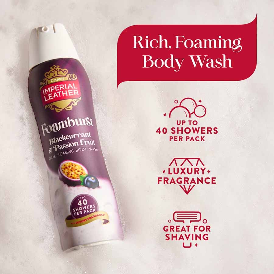 Imperial Leather Blackcurrant & Passion Fruit Foamburst Gel to Foam Body Wash